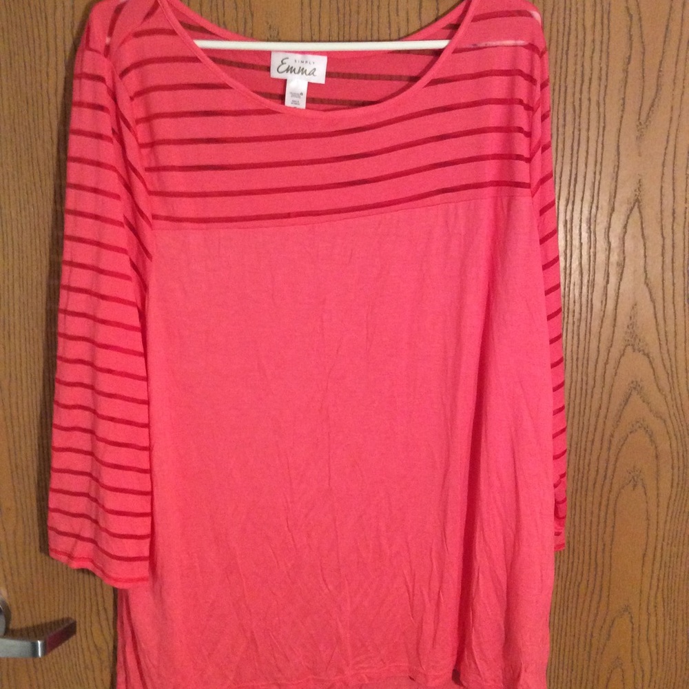 Simply Emma women’s pink long sleeve top 2x